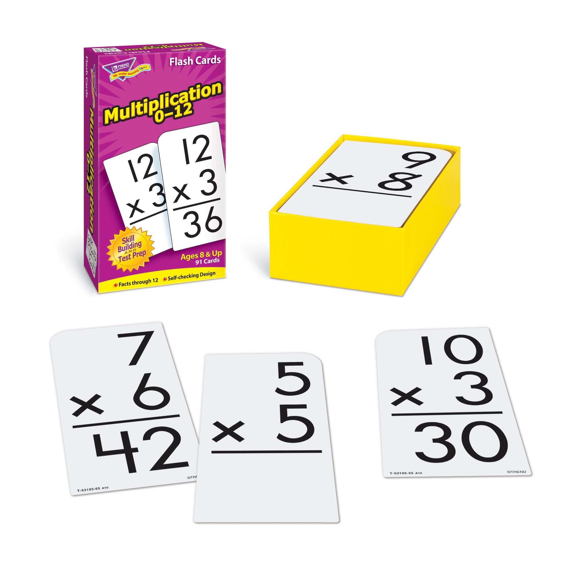 Amazon.com: TREND ENTERPRISES: Multiplication 0-12 Skill Drill Flash Cards,  Exciting Way for Everyone to Learn, Facts Through 12, Self-Checking, Great  for Skill Building and Test Prep, 91 Cards Included, Ages 8+ :