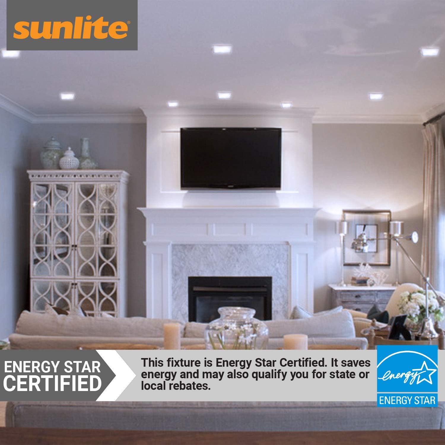 Sunlite LED Retrofit 4-Inch Square Light Fixture, Medium Base, Dimmable, 10 Watt (65W=), 700 Lumens, 50,000 Hour Life Span, UL Listed, 4000K Cool White, 12 Pack