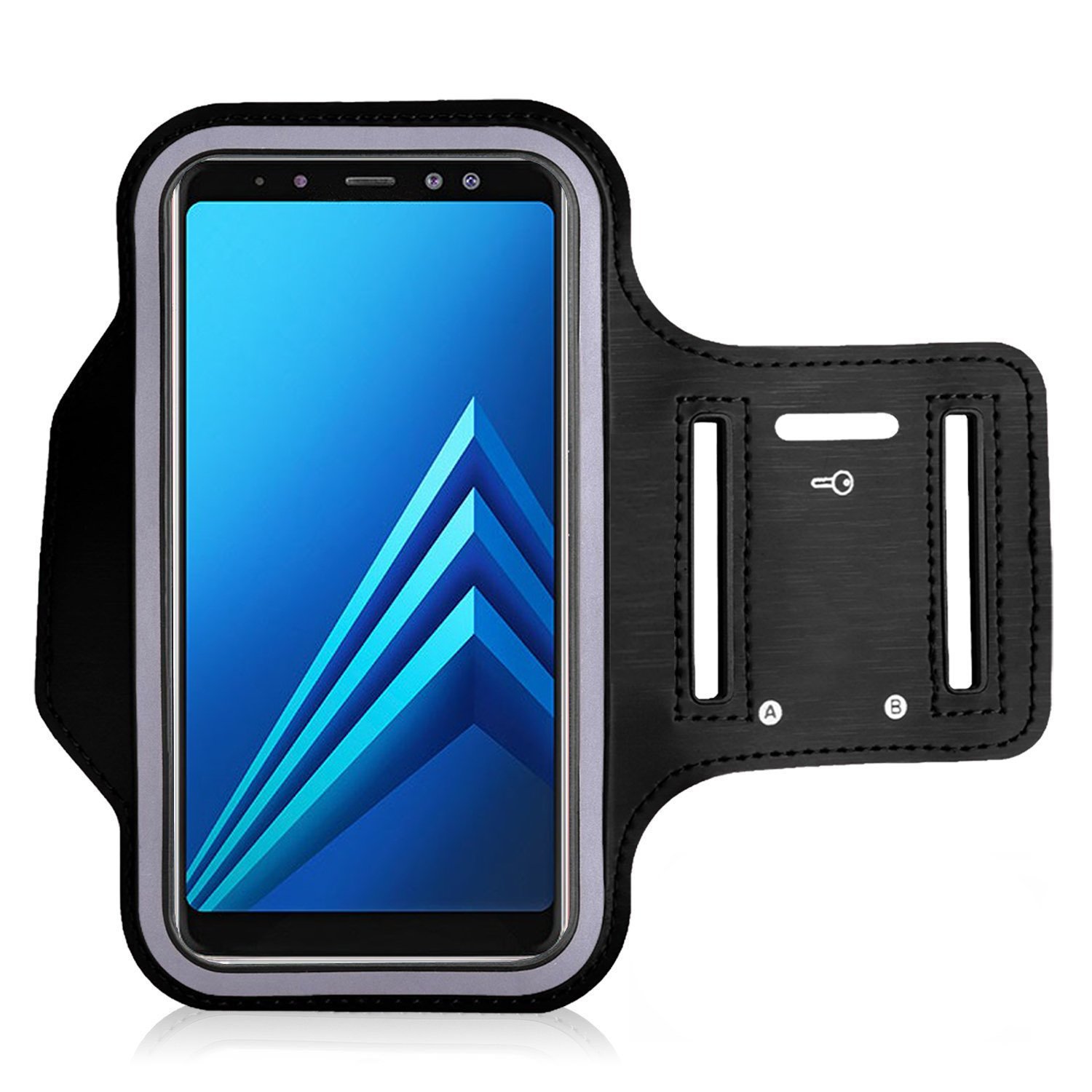 iPro Accessories Samsung Galaxy S9 Plus Case, Armband with Fingerprint ID  Access Phone Arm Case Holder for Running, Gym Workouts Exercise (BLACK)