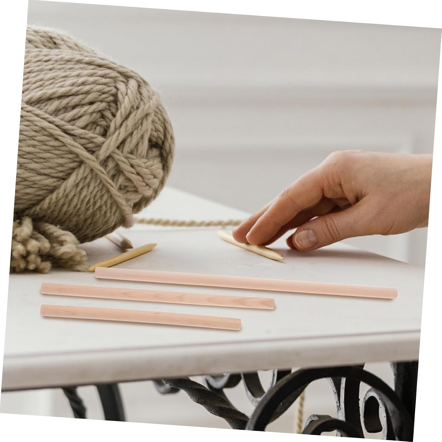 Gadpiparty 6pcs Wooden Craft Rods for Tapestry Weaving Natural Wood Log Sticks for Home Decoration and Art Projects
