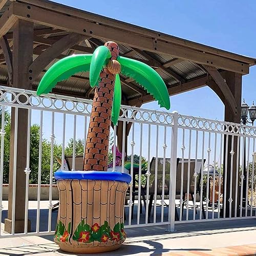 GIFTEXPRESS Enfriador inflable de palmeras de 72 pulgadas, decoración de fiesta temática hawaiana tropical, perfecto para fiesta en la piscina,