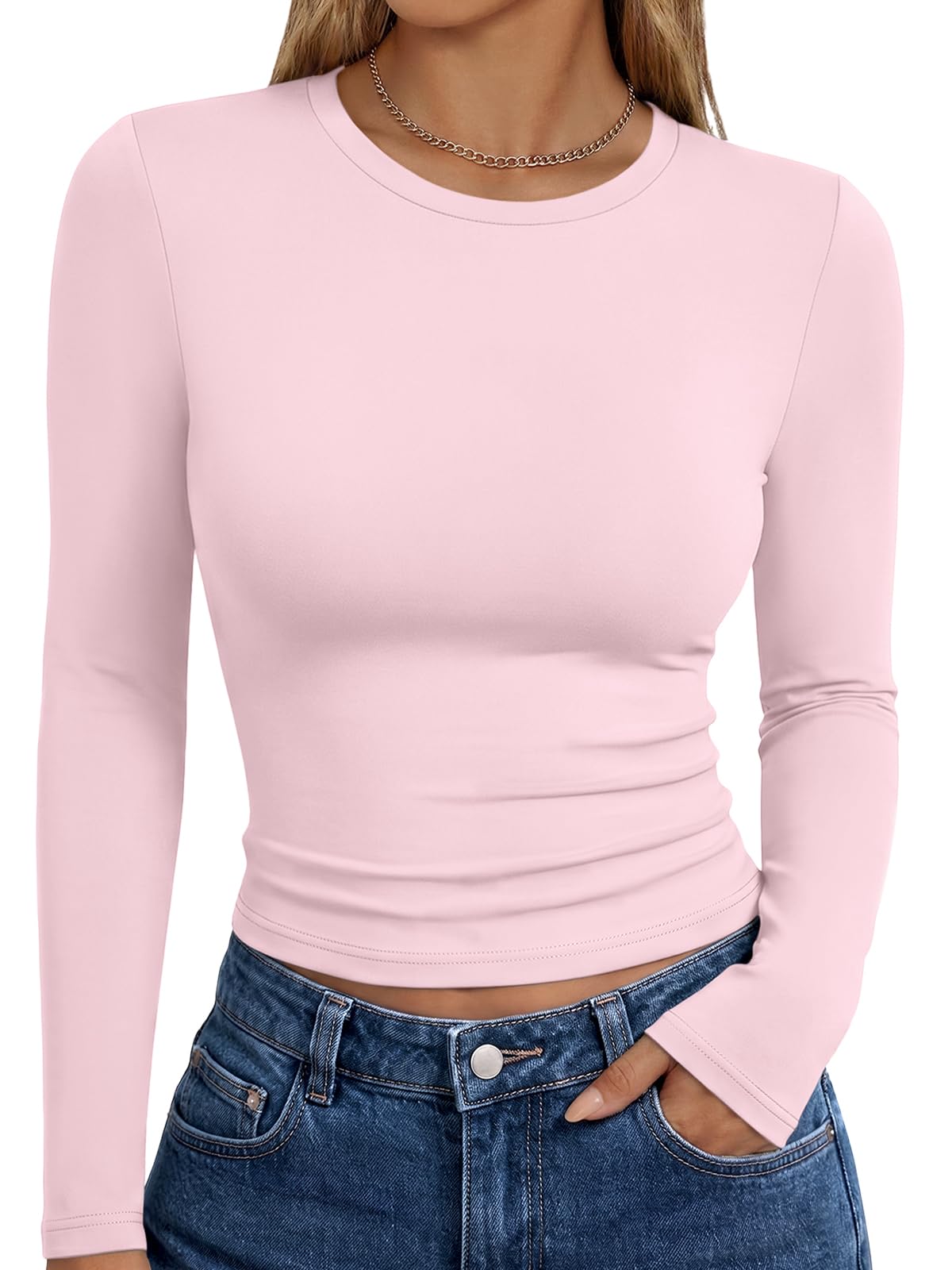 Trendy Queen Womens Long Sleeve T Shirts Fall Fashion Basic Y2K Tops 2026