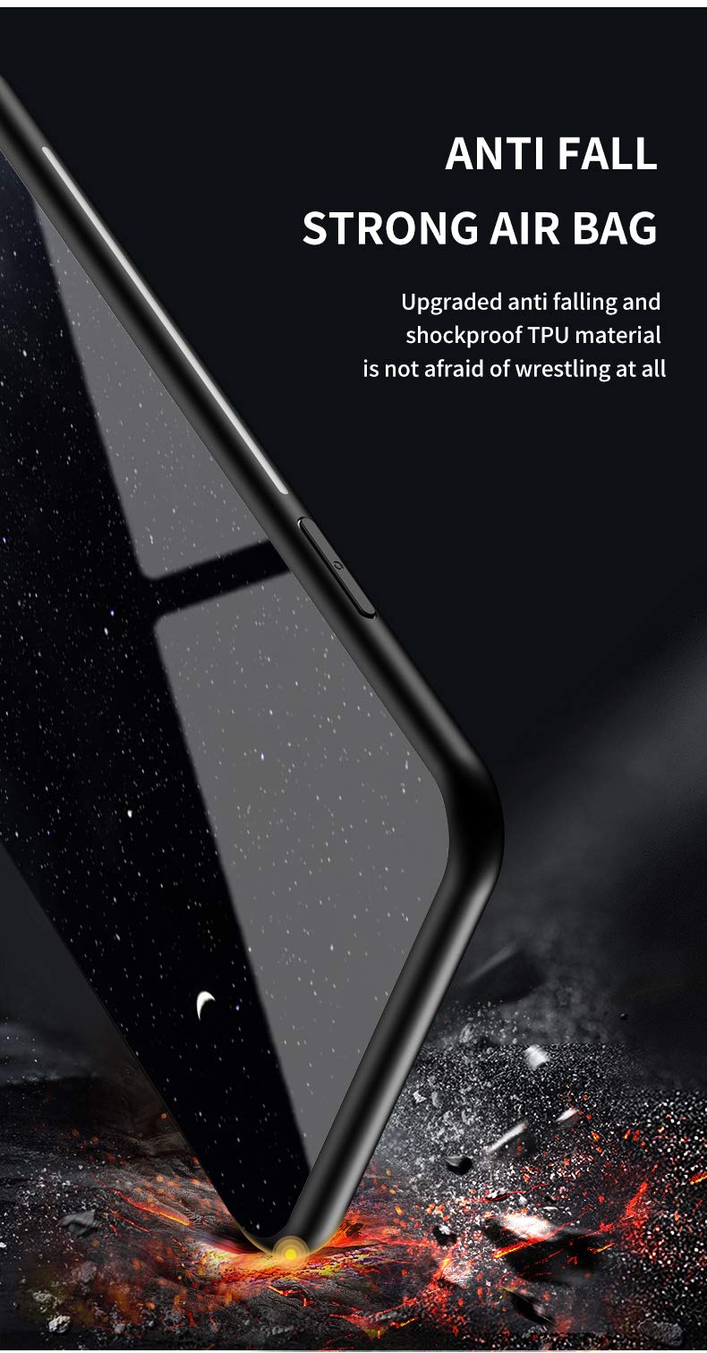 SHIEID Cover per Oppo Realme X50 PRO Cover,Vetro temperato Marmo Ultra Sottile Gomma Gel Trasparente scocca Anti-Scivolo Soft Shell per Oppo Realme X50 PRO (Star Crescent Moon