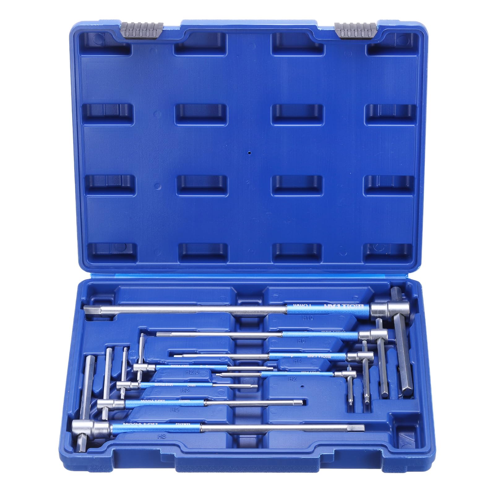 QUARKZMAN 8 Pezzi Set Chiavi Esagonali A Manico A T Scorrevole 2mm-10mm Metrico 3 Vie Manico Scorrevole Con Custodia Per Riparazioni Domestiche