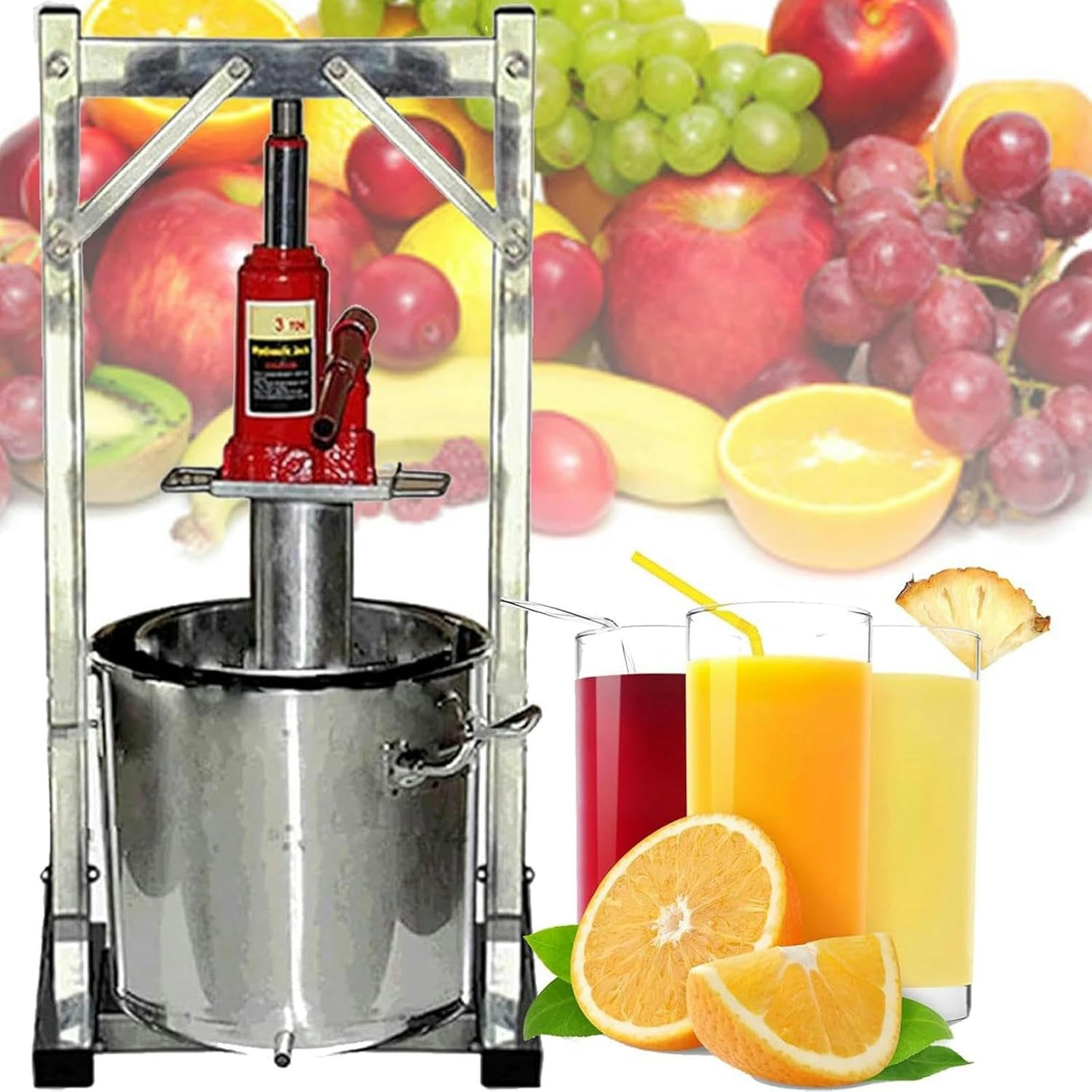 Presse manuelle de 12 litres avec cric hydraulique pour vin et miel