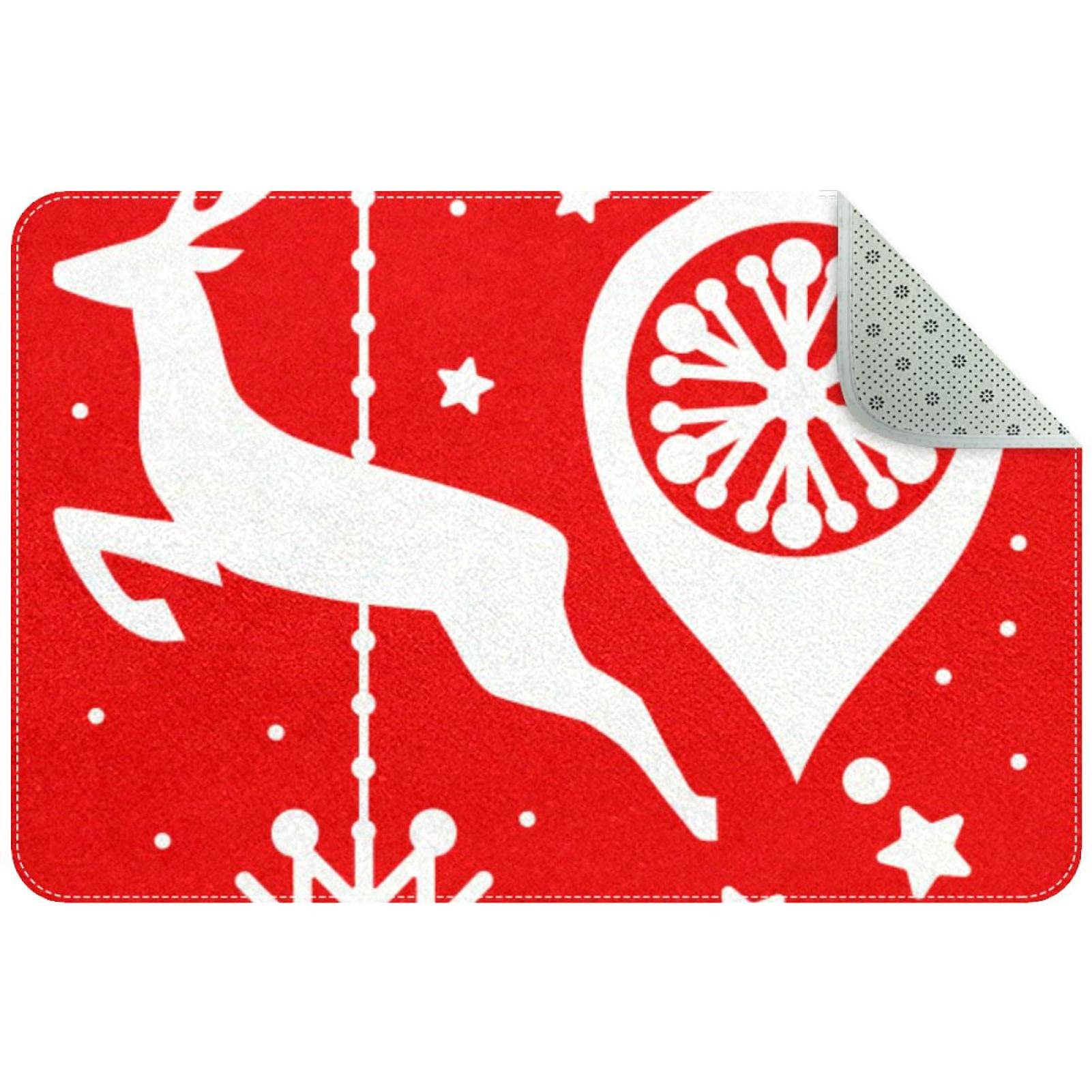 Paillasson anti-poussière Merry Christmas tapis rouge entrée robuste pour la maison