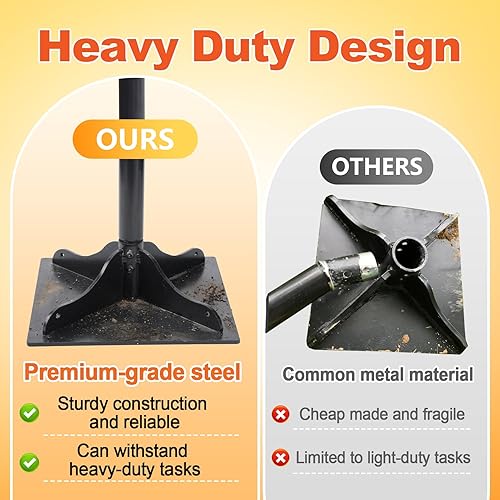 Miniatura 3 de Acostop Manipulador de acero resistente, 10 x 10 pulgadas para ahorrar mano de trabajo, herramienta ergonómica de jardinería para compactador de