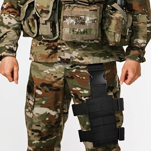 Miniatura 6 de 1 paquete de funda táctica para patas caídas, plataforma de nailon táctica MOLLE para patas de caída, plataforma ajustable para patas de caída,