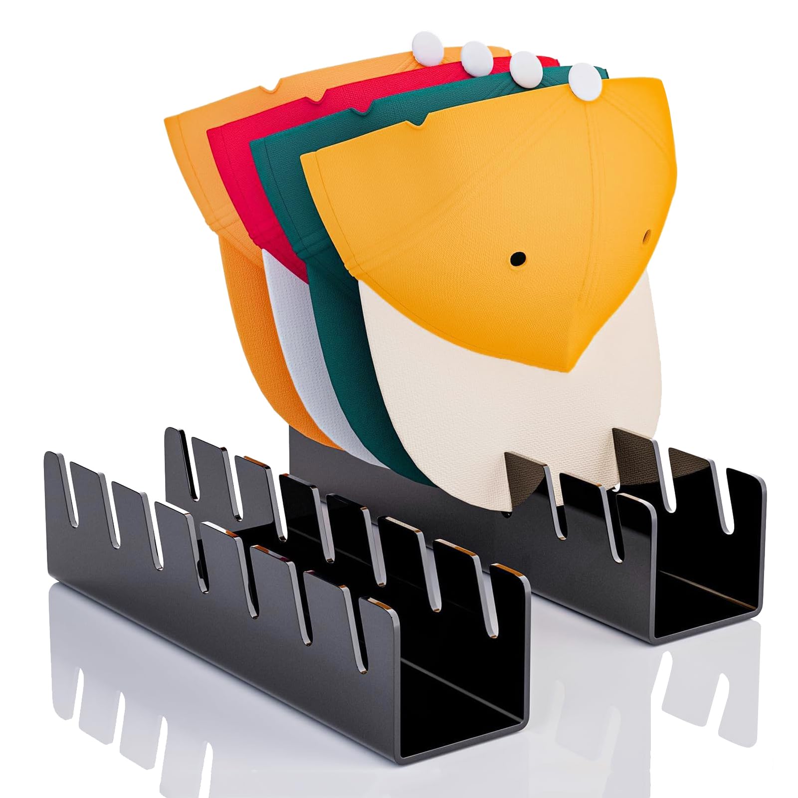 EACHPT Porta Cappelli,10 Pezzi Porta Cappello Autoadesivo, Organizzatore di cappelli Autoadesivo, Porta Cappelli per Berretti da Baseball, Ganci per cappelli Organizzatore di Cappelli porta
