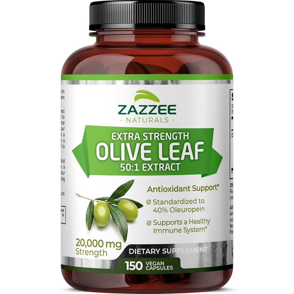 Amazon.com: Zazzee Extra Strength Olive Leaf 50:1 Extract