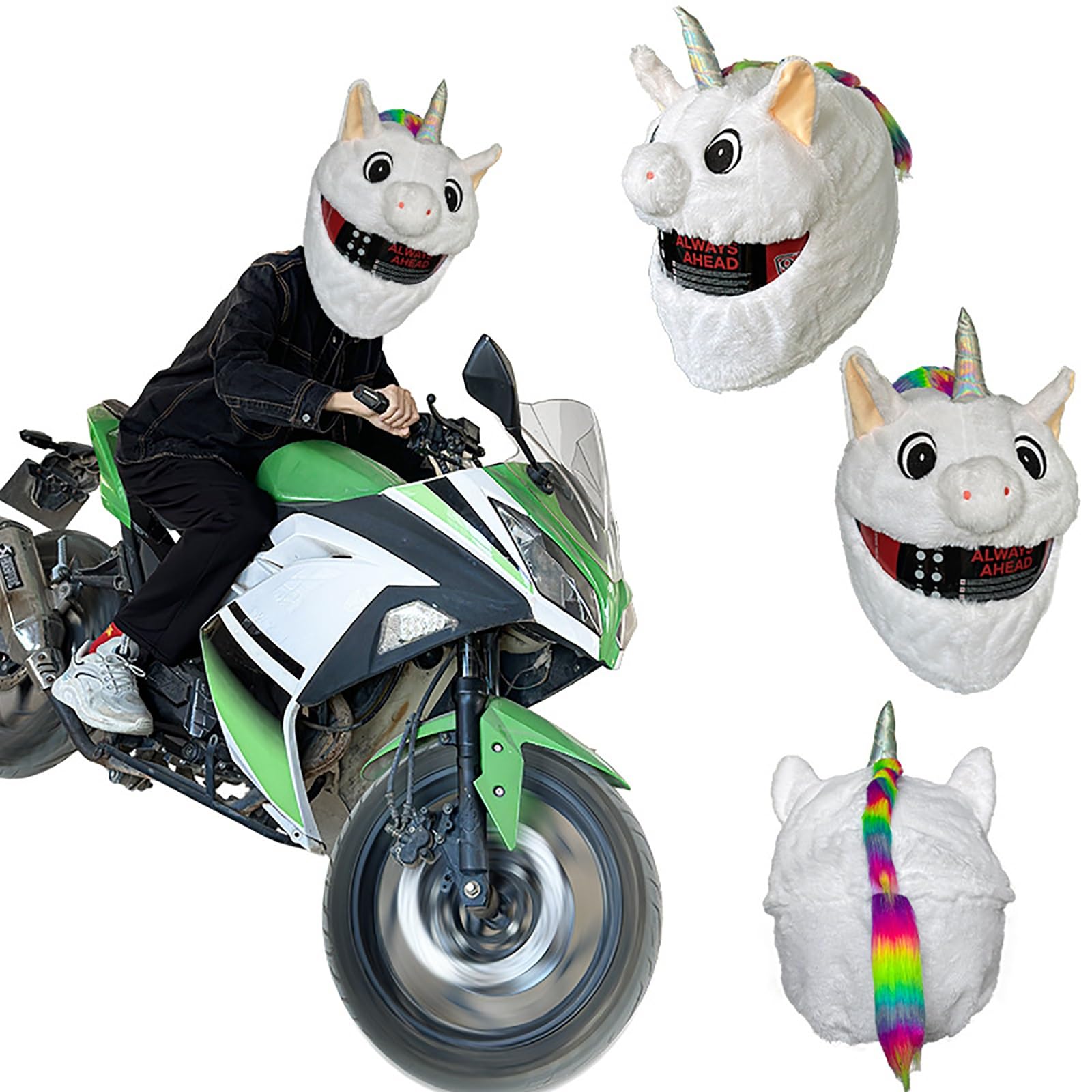 Cascos Para Motos Animados Funda Casco Moto De Peluche Divertida