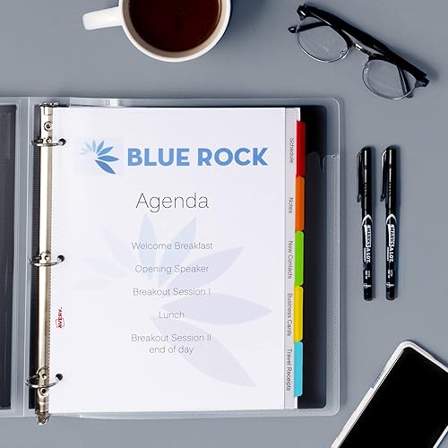 Miniatura 5 de AVERY Clear Easy View - Separadores de plástico duraderos, 5 pestañas (16740), multicolor (paquete de 2)