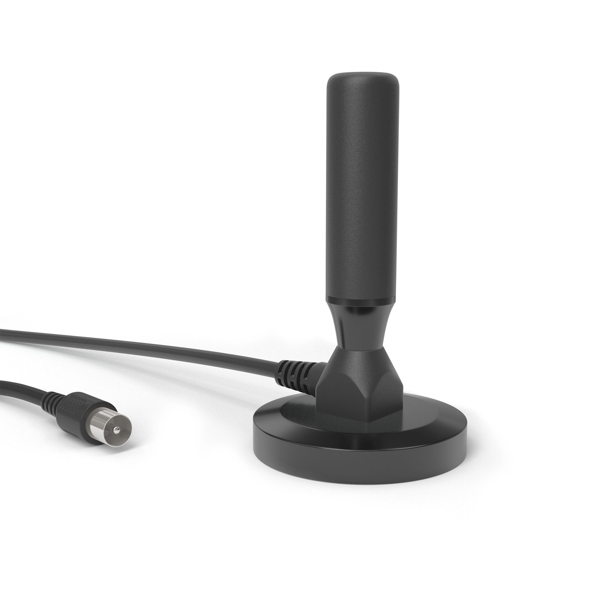 KabelDirekt – DVB-T2 Antenna (DVB-T2 HD, digital reception, stable magnetic foot, 3m cable for all DVB-T receivers, robust design)