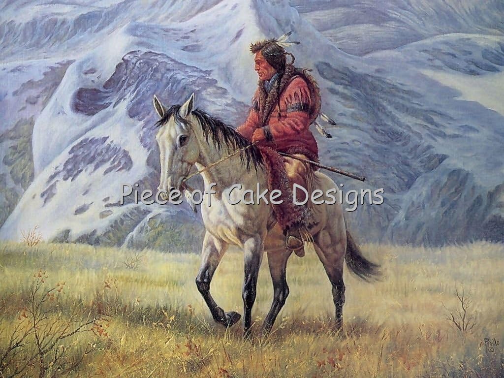 3" Round ~ American Indian On Horse Birthday ~ Edible Image Cake/Cupcake Topper!!!