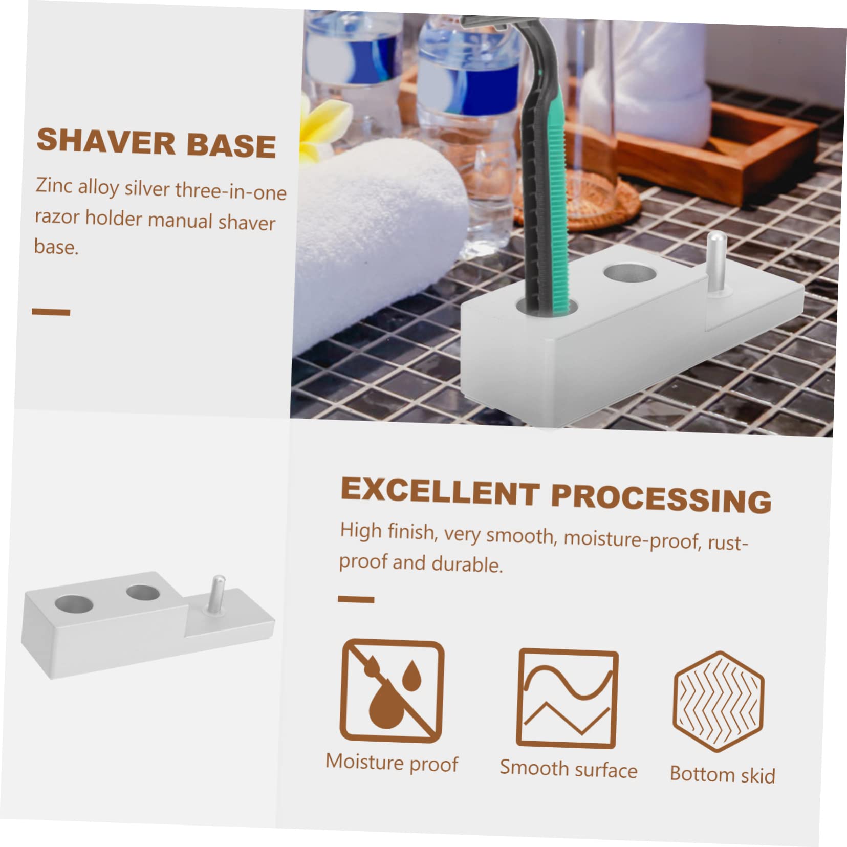 Healeved 3piezas Soporte De Soporte Para Brochas y Maquinillas De Afeitar Organizador De Baño Para Hombres Diseño Práctico y Duradero