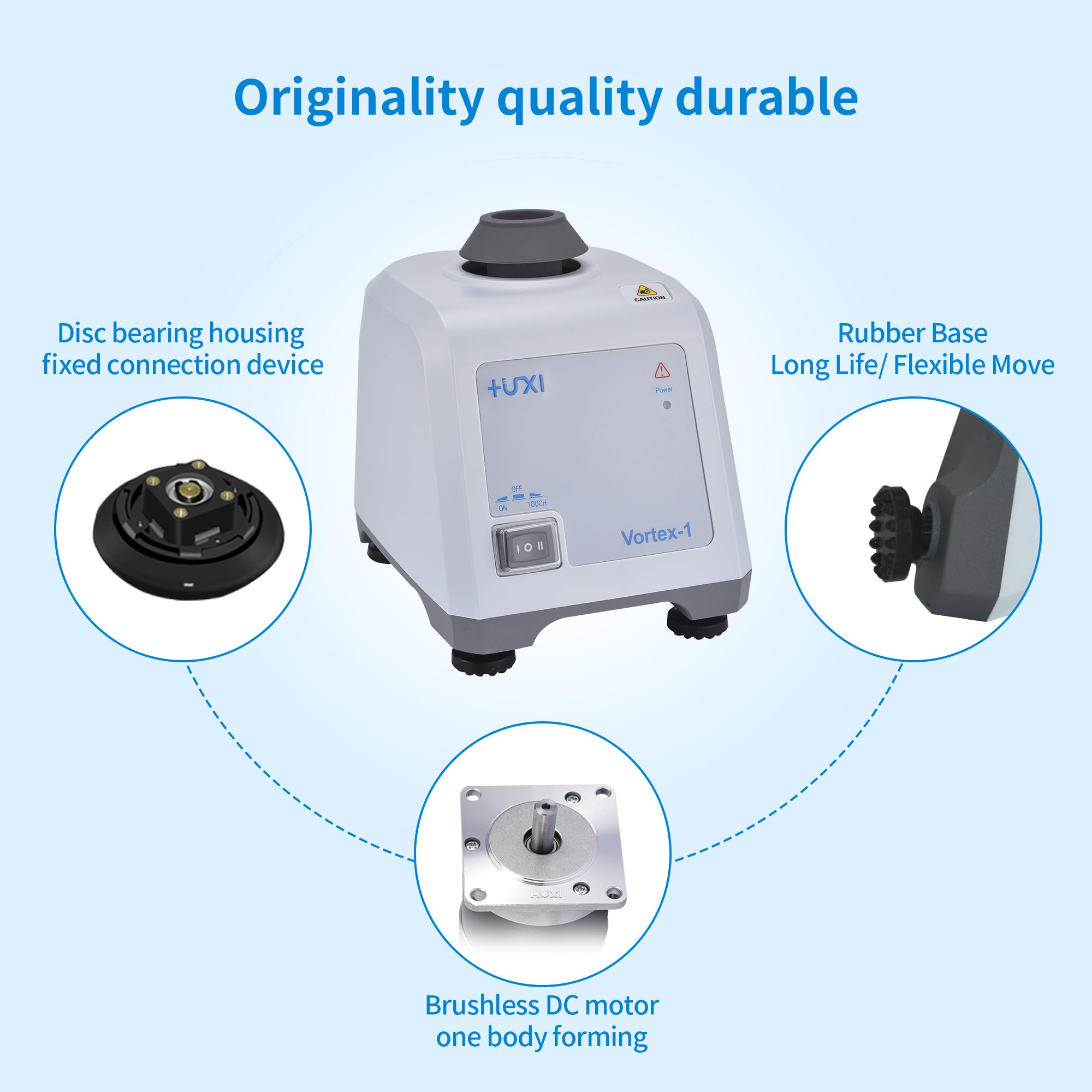 +UXI Mezclador Vortex de Laboratorio con Inicio Táctil y Modos Continuos, Mezclador Vortex de Laboratorio para Tubos,Esmalte de Uñas,Adhesivos para Pestañas y Pinturas de Hobby,2800 RPM
