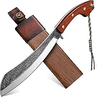 Golden Bird Parang Machete Knife - 9.5" Full Tang Heavy Duty Blade for Bushcraft, Survival, Hunting, Camping & Yard Work with Wooden Sheath