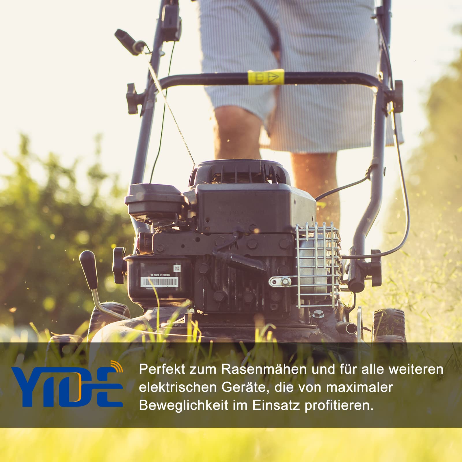 Verlängerungskabel 20m mit 2 Schuko-Steckdosen Outdoor, Doppel-Verlängerung für den Außenbereich IP44, 2 Schutzkontakt Buchsen, Gummi Stromkabel außen 3500 W, 2-Fach Verteiler mit Schutzkappe