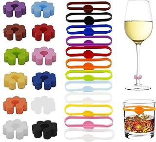 24-Pack Wine Glass Markers – Drink Markers & Glass Tags for Cocktail, Champagne, and Bottle Identification – Perfect for Bar Parties, Events, or Home Use