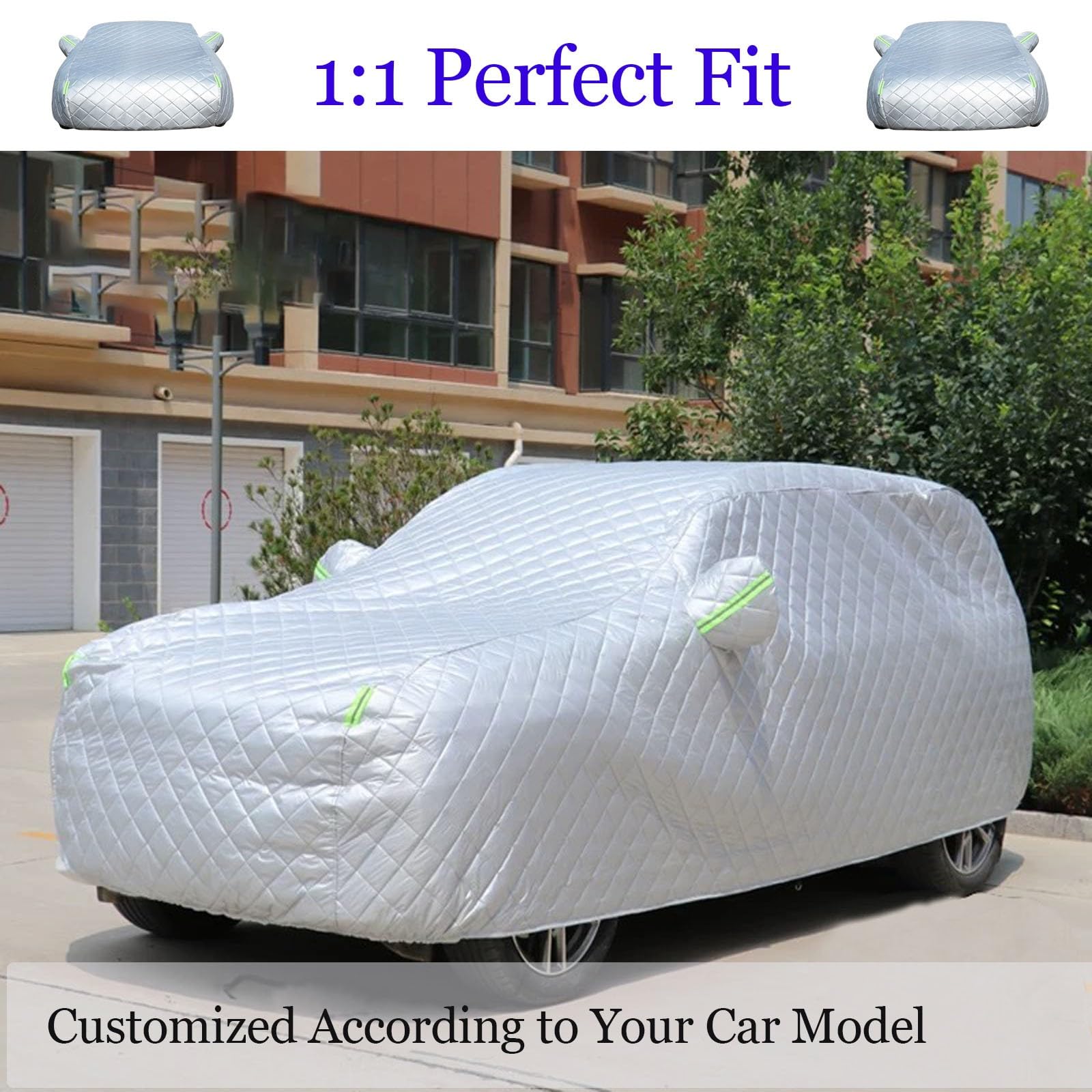 Funda Coche Antigranizo para Volkswage Golf I Cabriolet 1979-1993,Cubre Coche Exterior Cubierta Impermeable al Aire Libre Invierno Transpirable Resistente