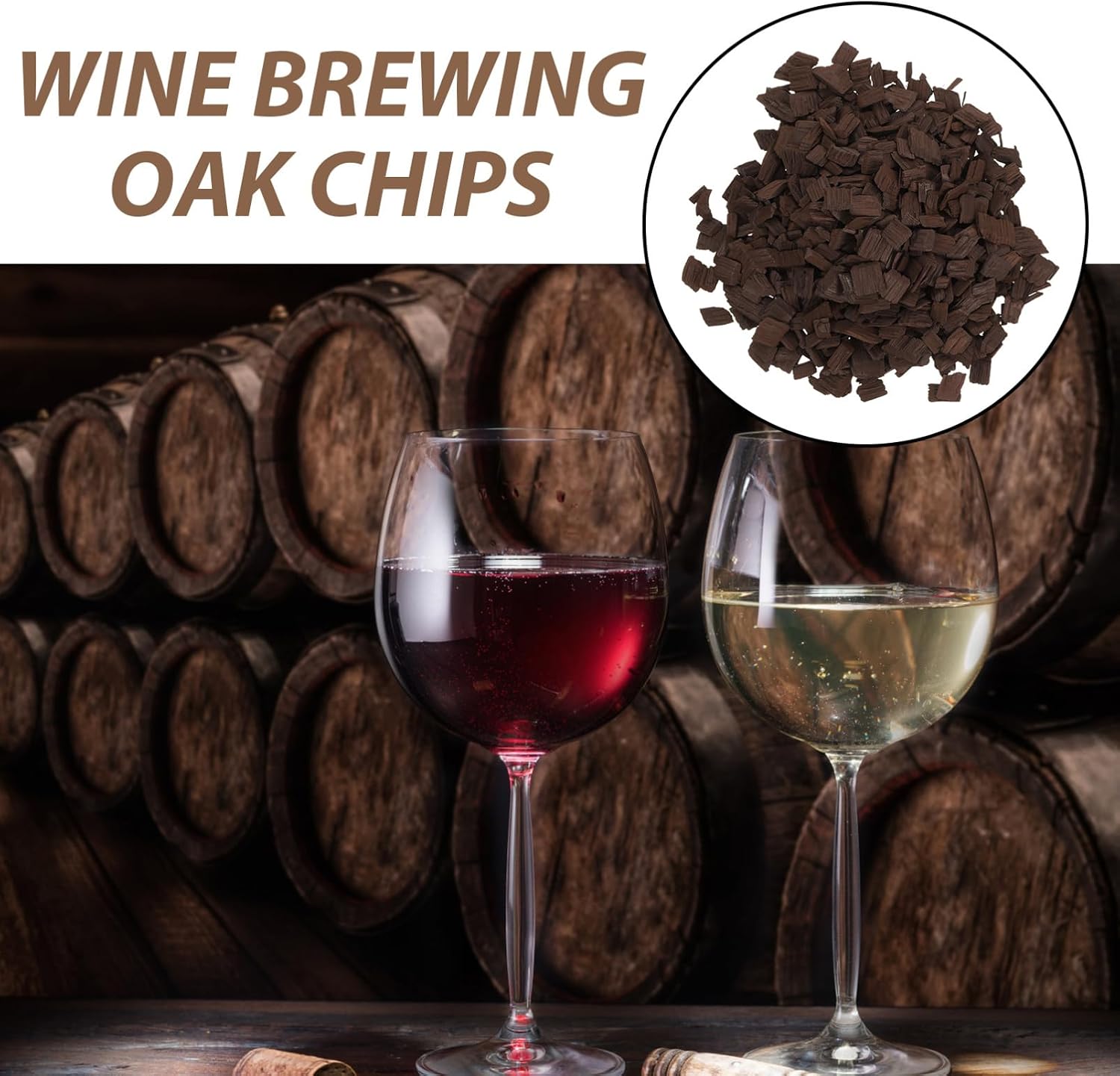 SHOWERORO Japanese Oak Wine Oak Chips Heavy Toasted for Wine Making Whiskey Aging
