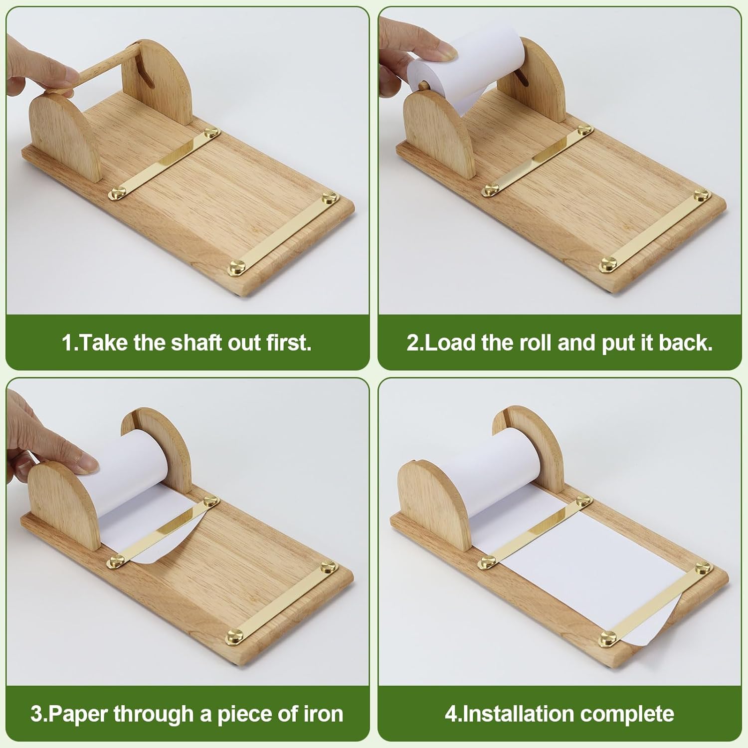 MultiBey Wooden Note Paper Dispenser, Rubber Wood Note Roll Dispenser Holds 3" Wide with 39ft Paper Roller, Tearable Sticky Note Holder Grocery List Roll with Cutter for Noting Taking, to Do List