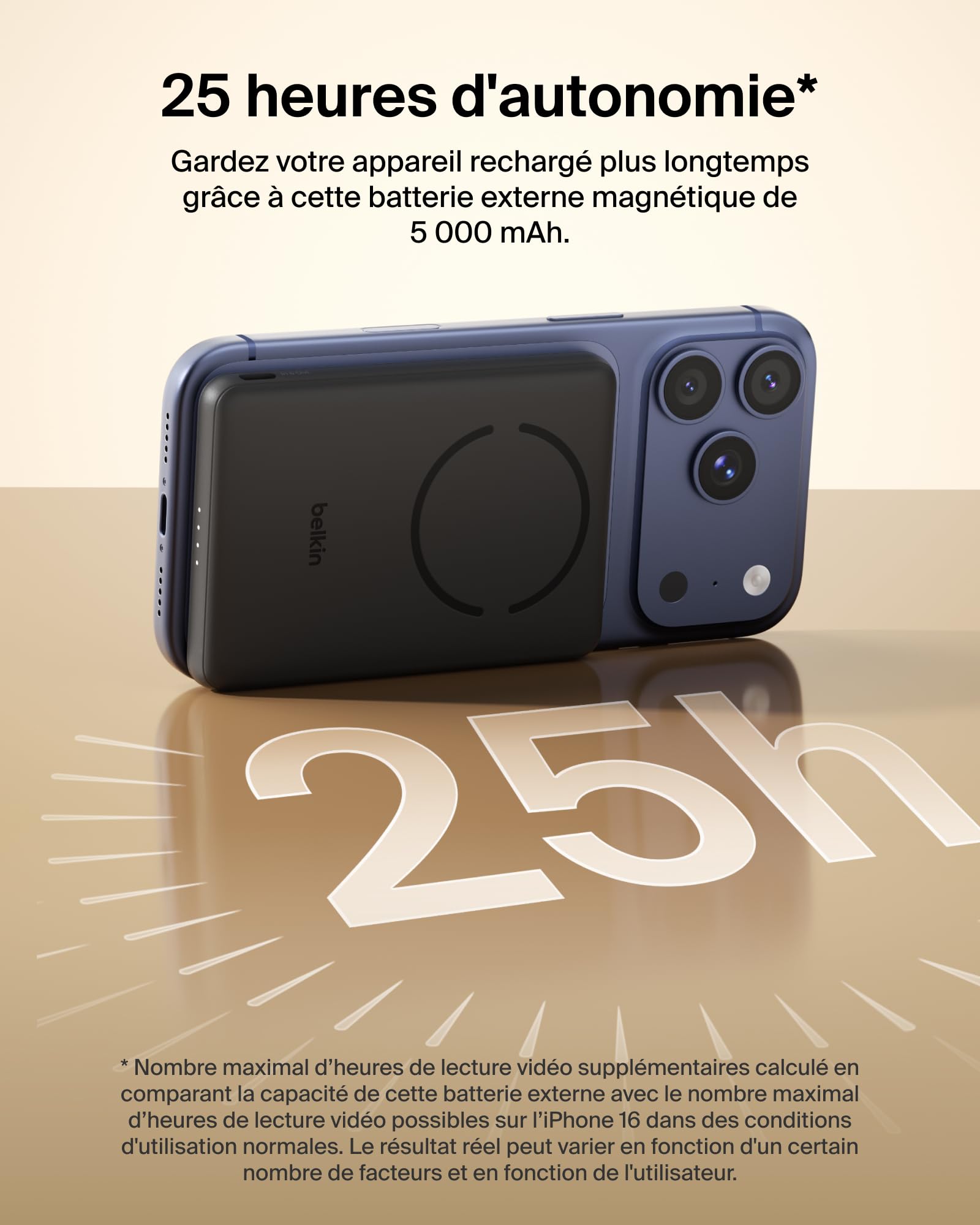 Belkin BoostCharge Batterie Externe Magnétique 5 000 mAh - Noir