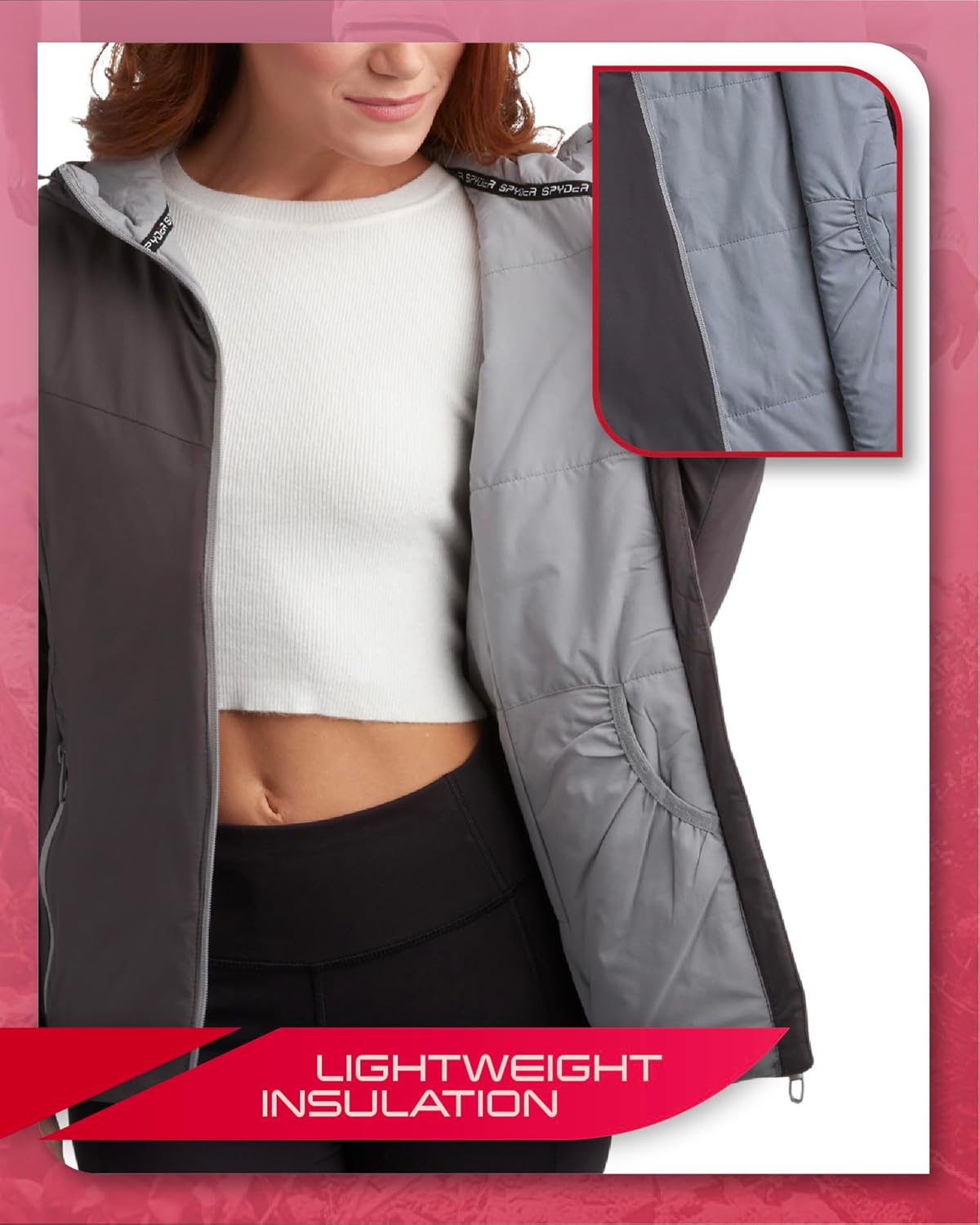 Spyder Womens Windbreaker Jacket - Lightweight Insulated Wind Resistant Waterproof Jackets for Women Zip Up Womens Jacket - Image 2