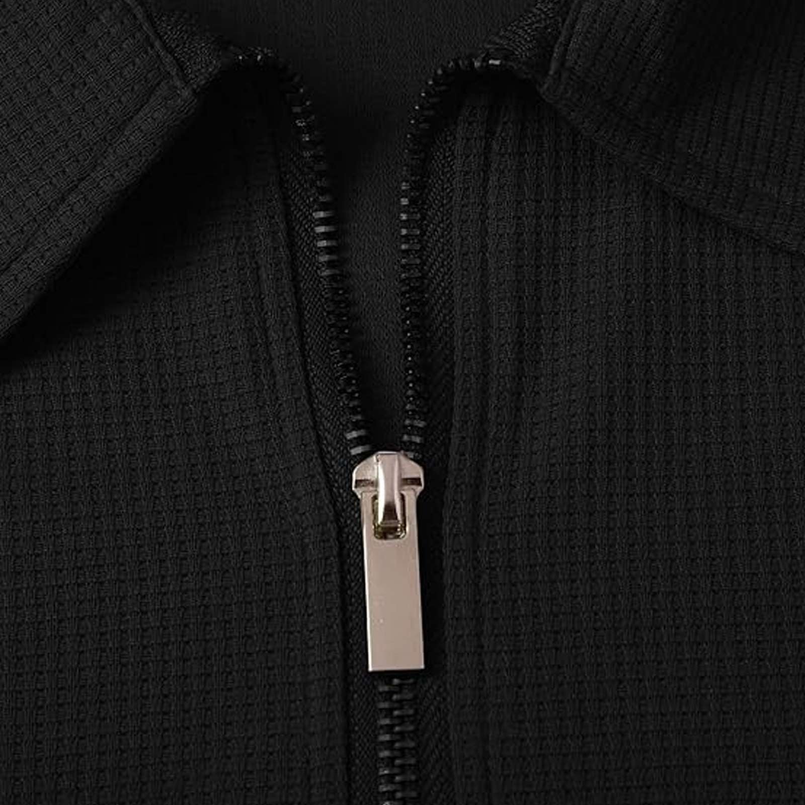 Generico Tuta Uomo Estiva Completo 2 Pezzi Polo a Manica Corta con Zip e Pantaloncini Casual Set Sportivo Texture a Nido d'Ape Abbigliamento Mare e Tempo Libero Traspirante