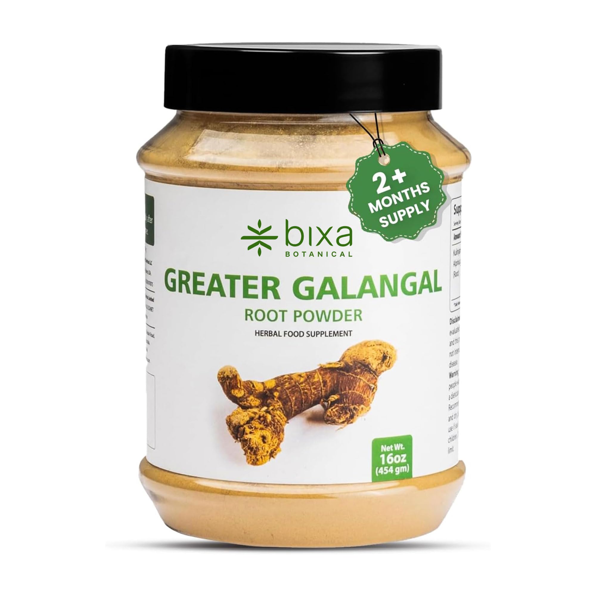 bixa BOTANICAL Greater Galangal Root Powder, Alpinia Galanga, 16 oz Bag