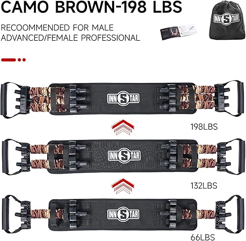 Miniatura 2 de INNSTAR Portable Bench Press, Adjustable Push Up Resistance Bands, Chest Builder Workout Equipment, Arm Expander Resistance Training for Home