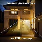 Jyoiat Outdoor Solar Wall Lights - 2 Pack Porch Wall Square Lights with 3 Modes & Motion Sensor Front Fence Lantern Lights for Outside,Backyard,Garage Decorative (2)