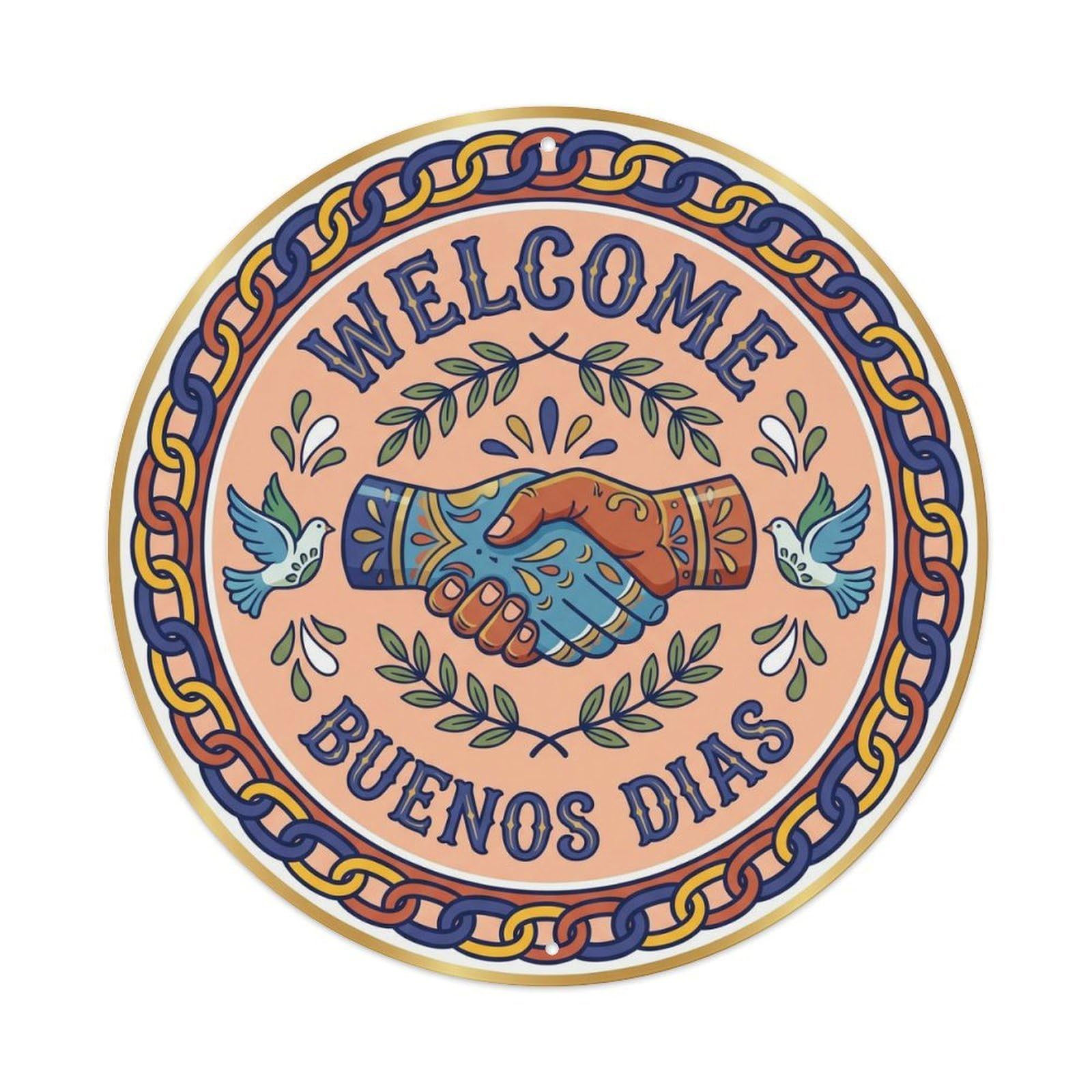Vintage Welcome New Neighbor Metal Tin Sign Plaque