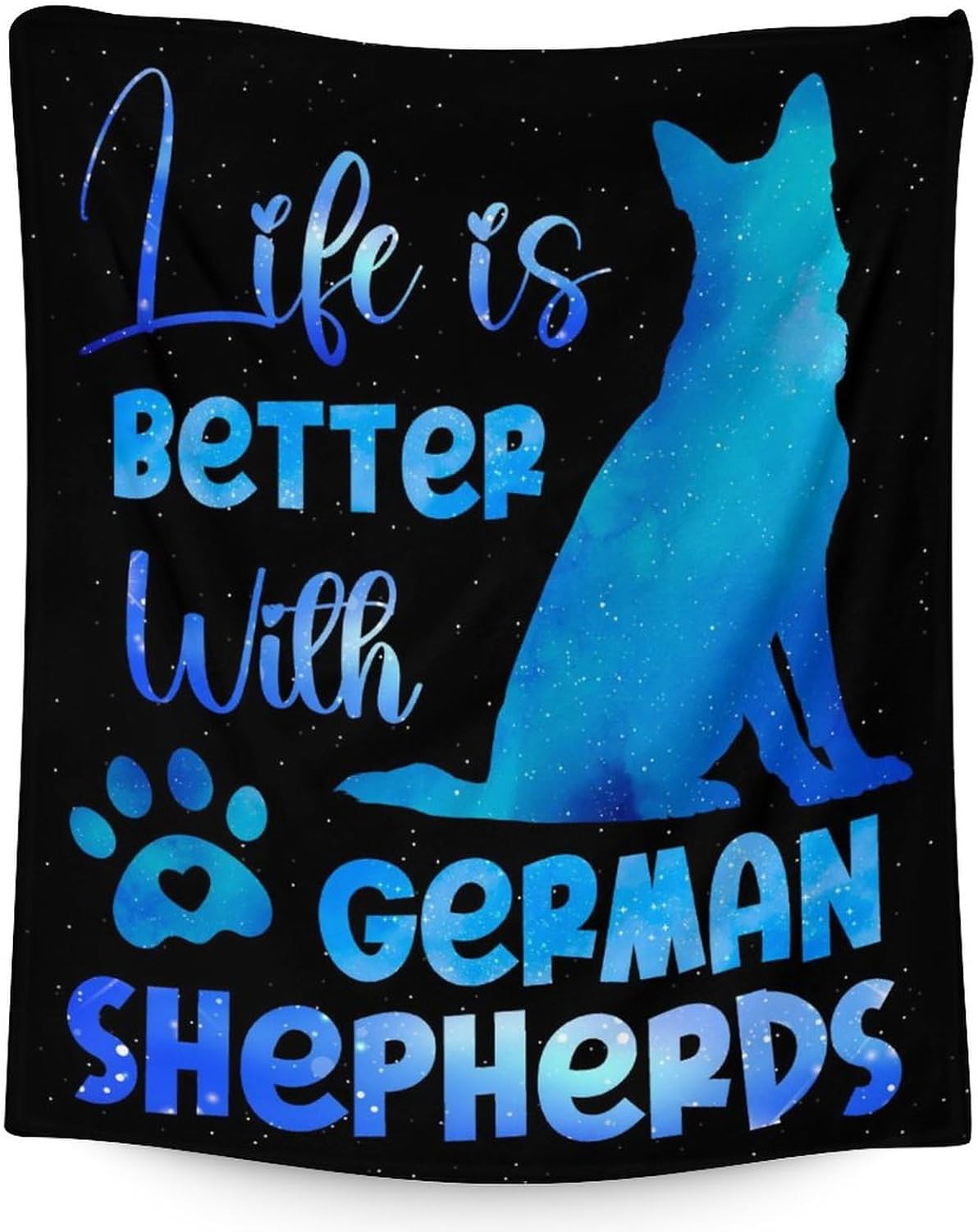 Personalized German Shepherd Blanket for Adults - 60x80 Inches Twin Size - Soft Fuzzy Cozy Blankets Gift - Orange Cute Throw Blanket for Couch, Living Room & Bed