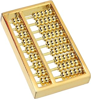 Tyenaza Abacus Model, Mini Brass Abacus, 9 Gears Chinese Math Calculating Tool for Kids Adult Collection 1.5in, For Living Room Bedroom Office