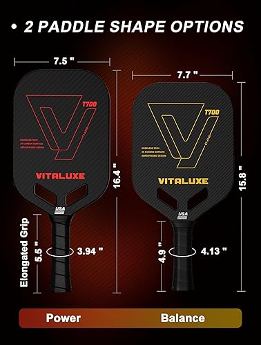 Miniatura 7 de Pala de pickleball de fibra de carbono cruda T700, superficie de fricción de carbono texturizada 3K sin bordes, paleta de pickleball termoformada