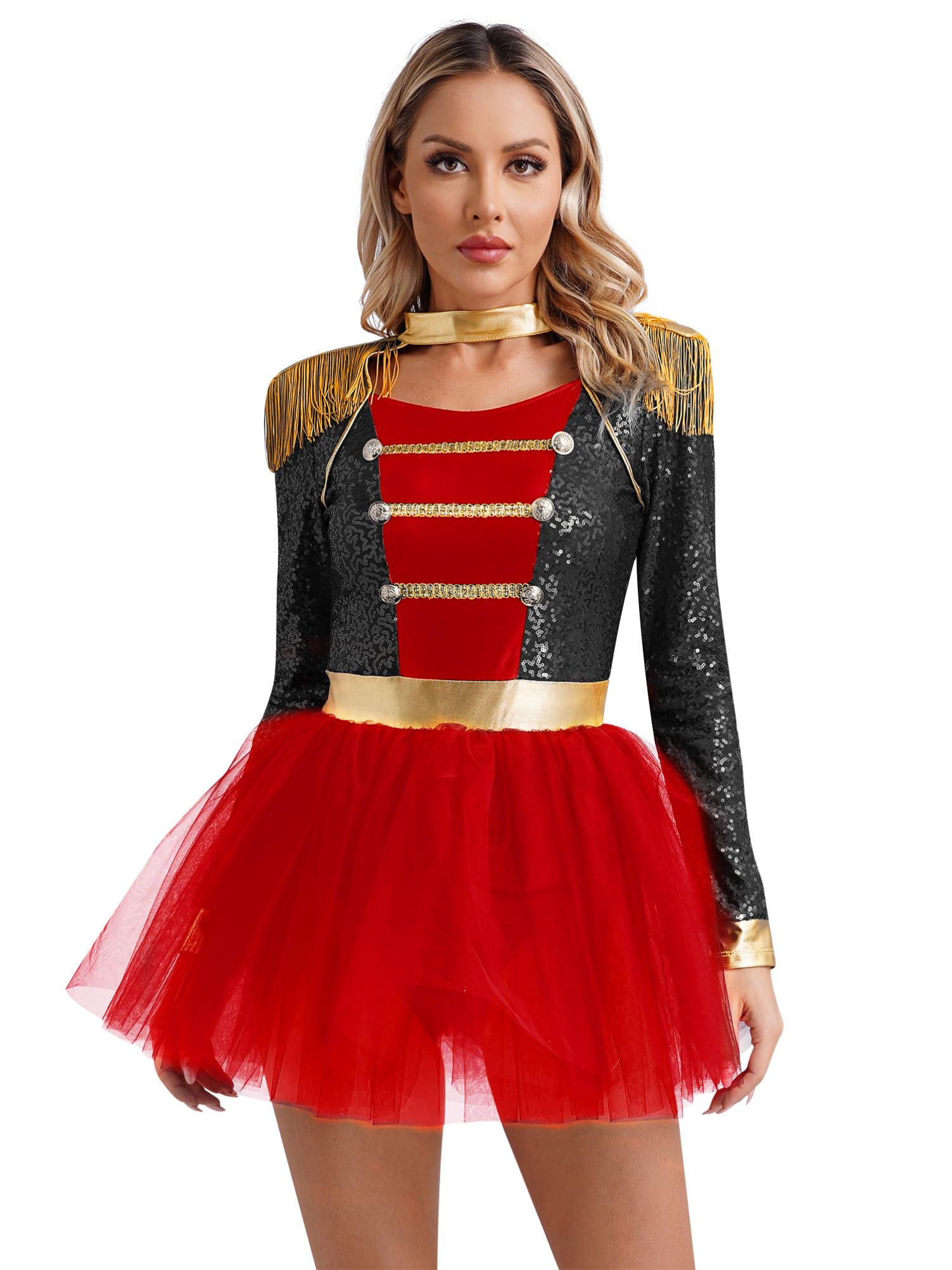dPois Déguisement Cirque Femme Justaucorps Danse Costume Monsieur Loyal Ringmaster Veste Queue-De-Pie Carnaval Halloween Noir M dès 17,29 € - sur