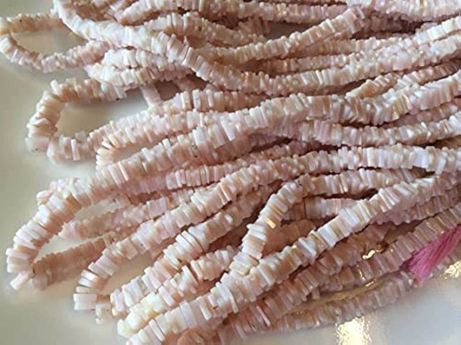 Perles opale rose véritable forme Hishi 5mm fil de pierre naturelle 14" DIY
