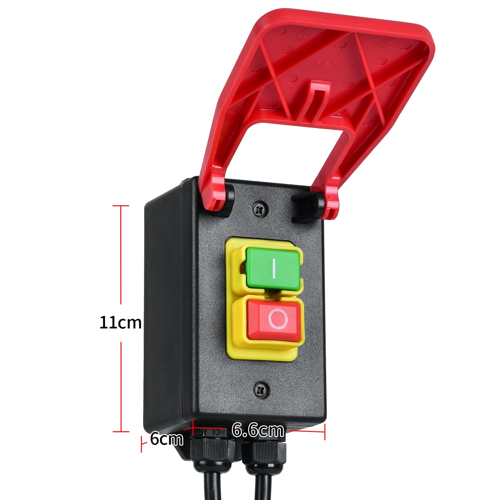 KJD17BEU-02 220 V przełącznik jednofazowy wł. wyłącznik, briidea wyłącznik bezpieczeństwa z gniazdkiem, przełącznik maszynowy z dużą tarczą zatrzymującą do szybkiego zamykania