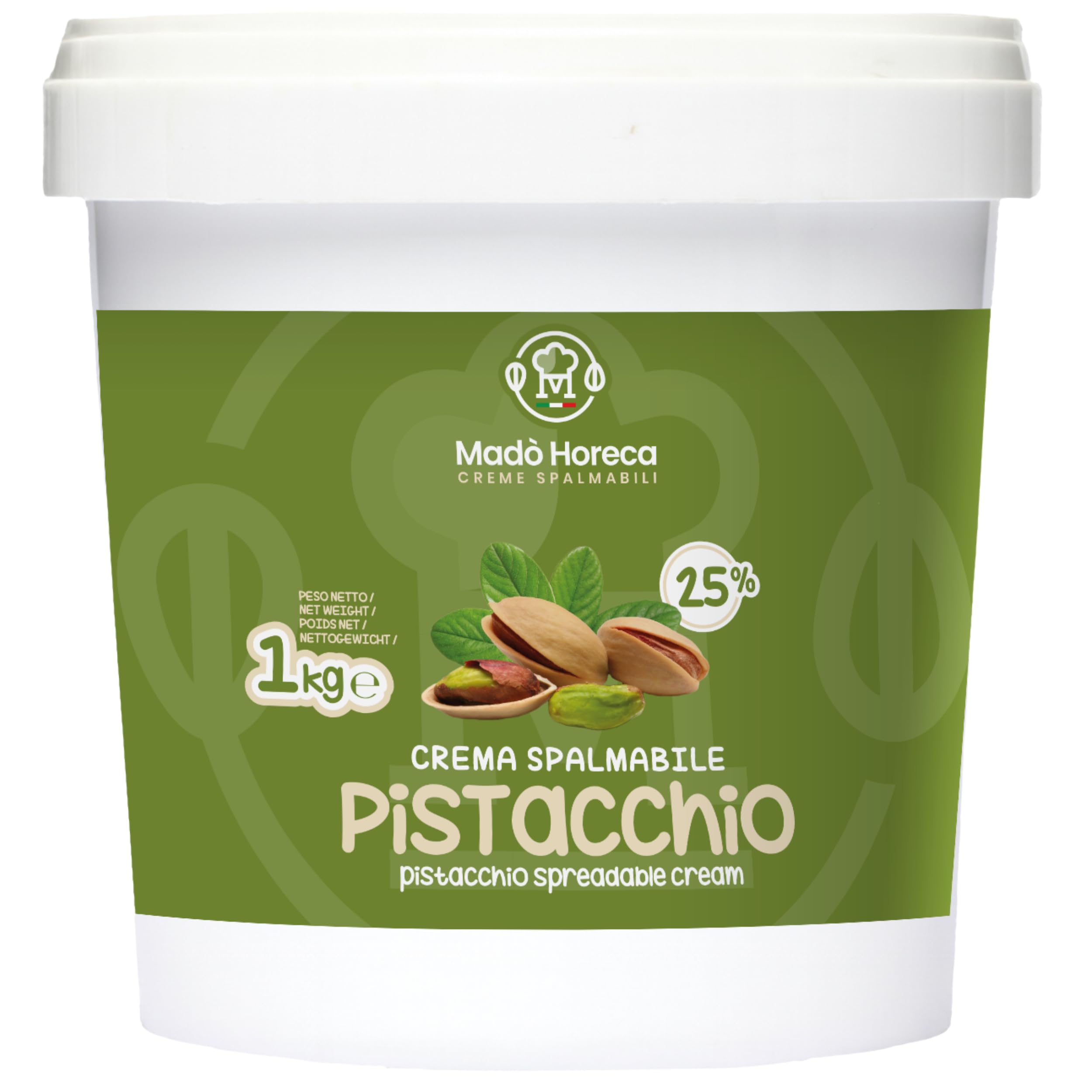 MADÒ Crema Spalmabile al Pistacchio Artigianale MADE IN ITALY - Creme Spalmabili per Panini, Dolci, Colazioni, Prodotti da Pasticceria (1kg)