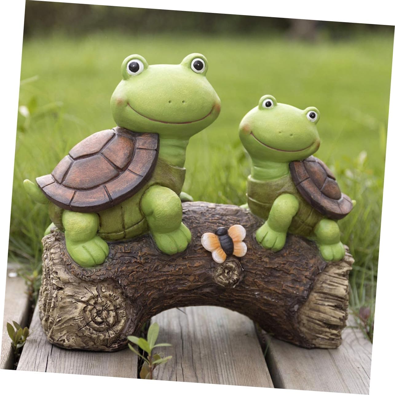 Luxshiny Solar Powered Turtle Landscape Light Decorative Resin Garden Lamp Outdoor LED Turtle Ornament for Patio Courtyard Lighting and Lawn Decor