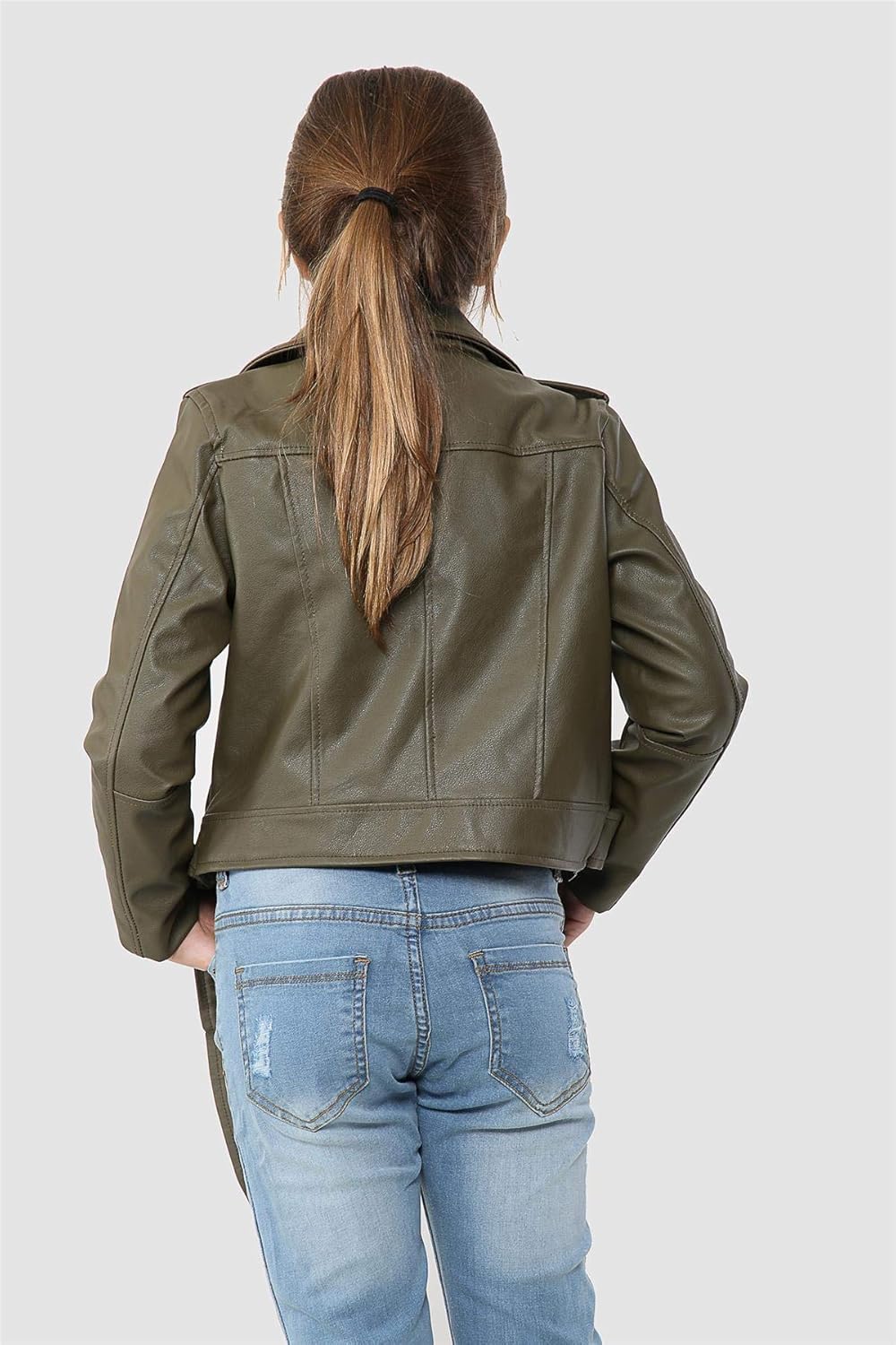 ジャケット・アウター student Fake Leather Zip Jacket Men's PU Faux Leather Zip-Up Motor Varsity Bomber Jacket