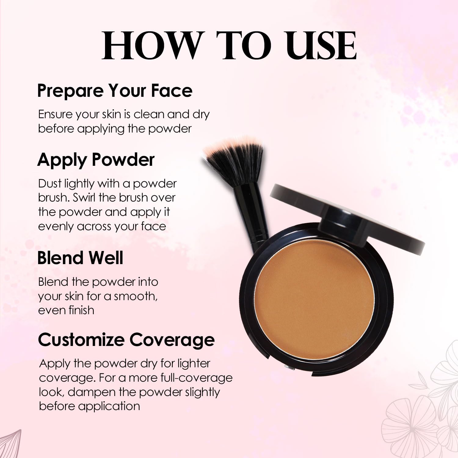 Vera Moore Matte Pressed Powder, Makeup Setting Compact Powder, Face Powder for Full Coverage with Flawless Finish, Shine, Matte Finish for All Skin Types (Butter Scotch, 12.5g)
