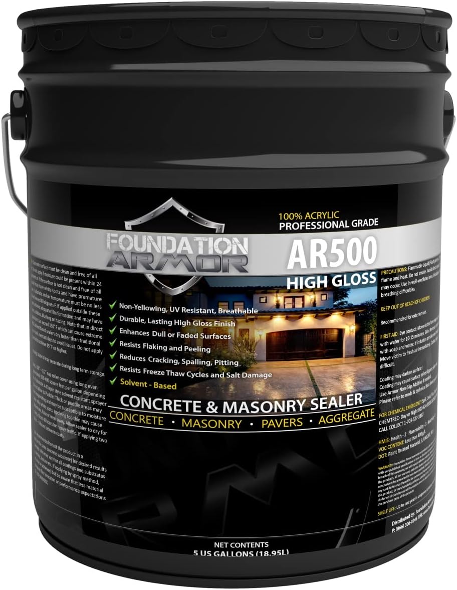 Buy 5 GAL Armor AR500 High Gloss Solvent Based Acrylic Concrete Sealer