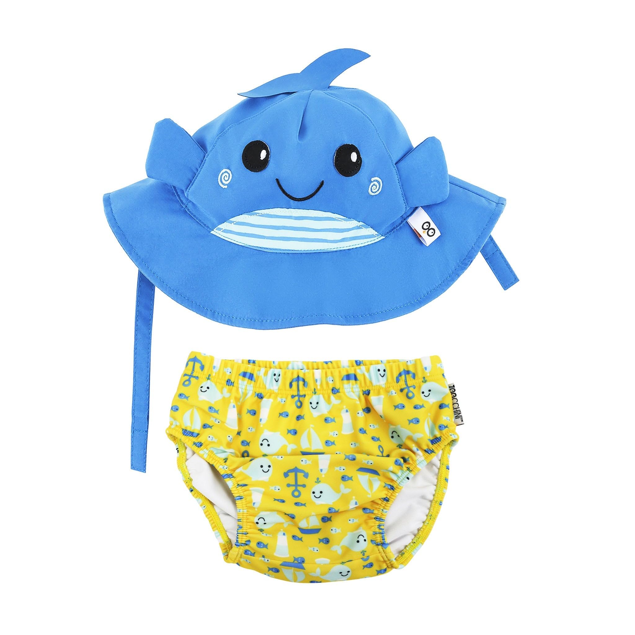 Set Baby Costumino Contenitivo + Cappellino - Balena - UPF 50+ - 3-6M - S