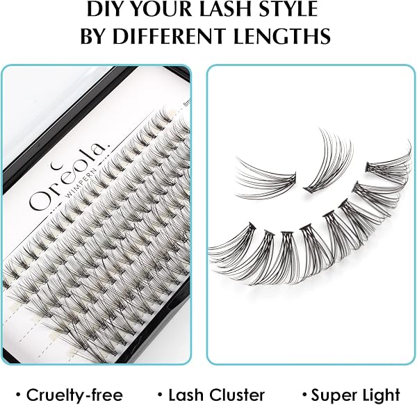 Oreola Lot de 120 faux cils individuels naturels 0,07D 8-14 mm pour extensions de cils à faire soi-même à la maison - 4