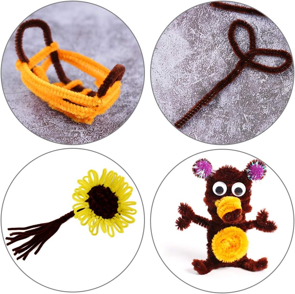 Zxiixz 100 PCS Pipe Cleaners, Dark Brown Chenille Stems Creative Craft Pipe Cleaners for Crafts Decorations, Boutiques, Sewing, Weddings, Home : Arts, Crafts & Sewing