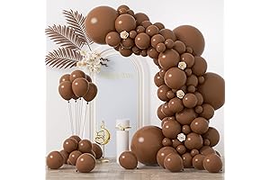 130pcs Brown Balloons in Various Sizes: 18, 12, 10, and 5 Inches