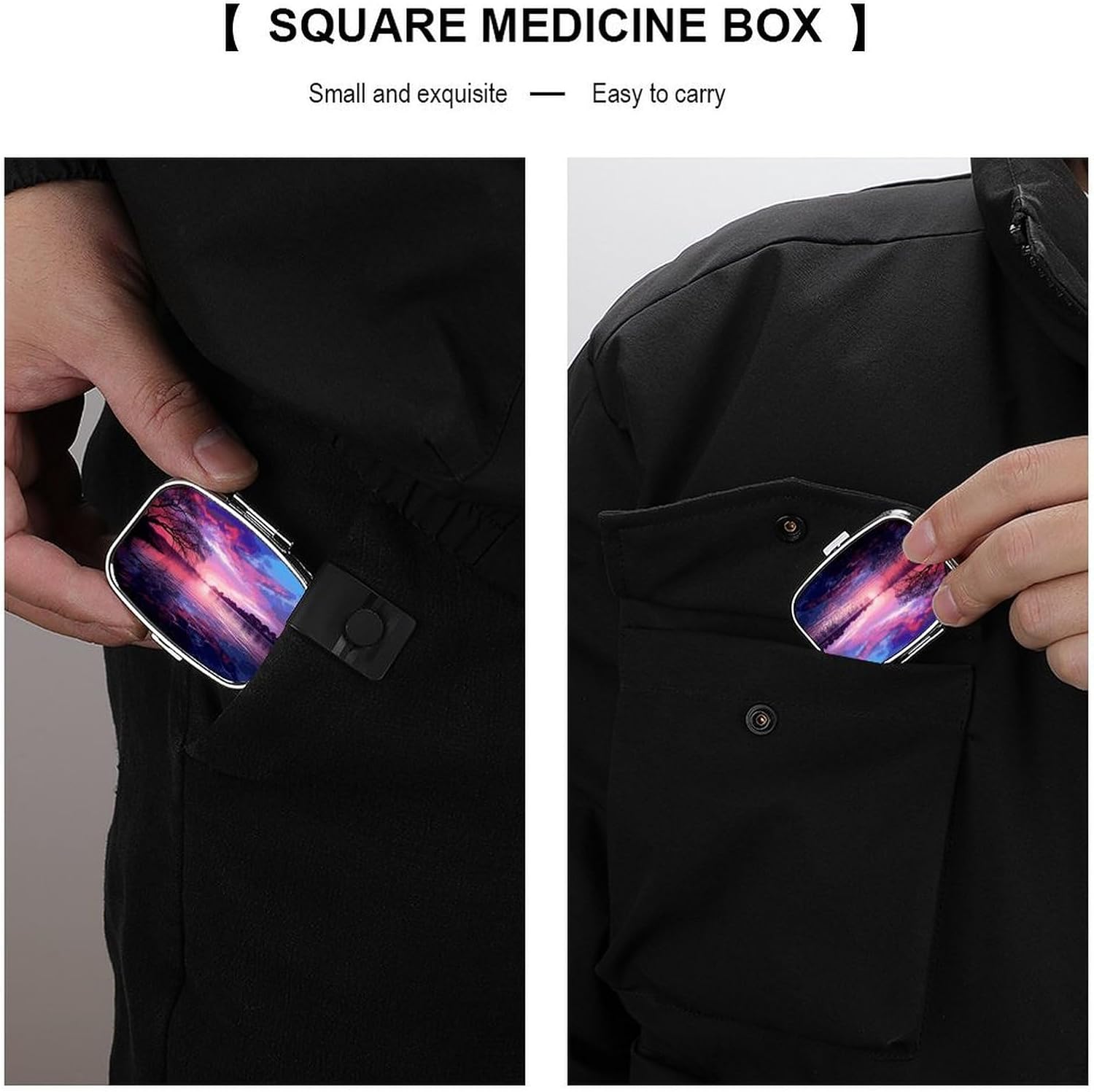 Purple Sunset on Water Travel Pill Organizer Pill Case image 5