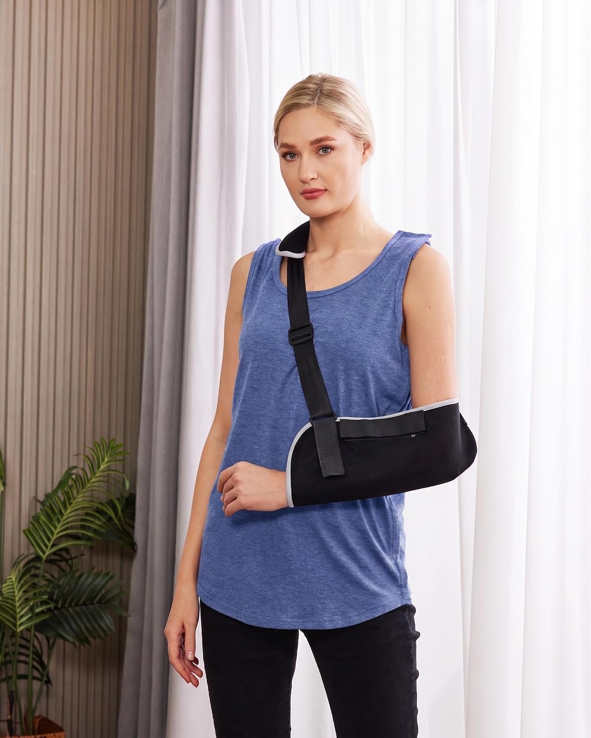Deyeek Post Shoulder Surgery Shirts for Women Mens Tearaway Snap Tank Tops image 3